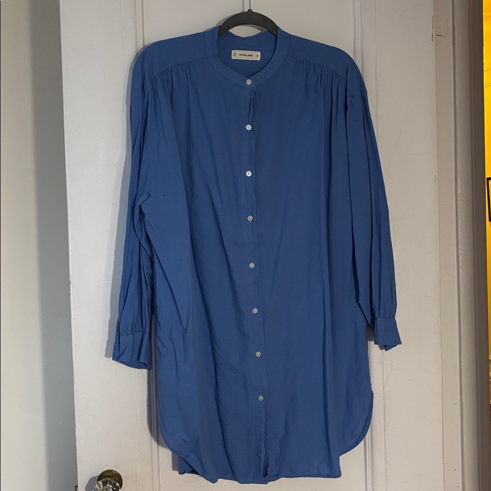 EVERLANE poet’s blouse french blue s/m